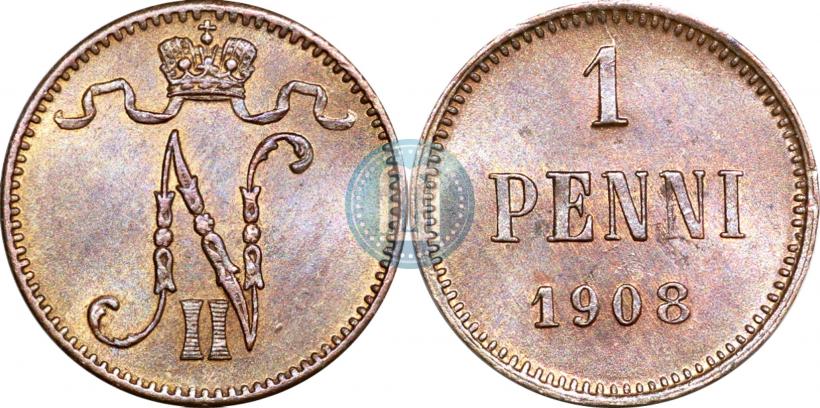 Picture 1 penni 1908 year  