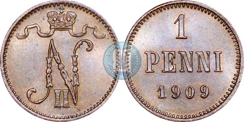 Picture 1 penni 1909 year  