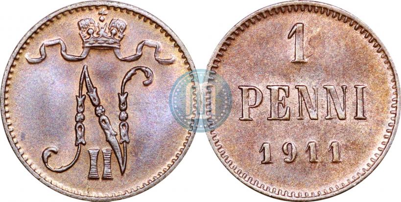 Фото 1 пенни 1911 года  