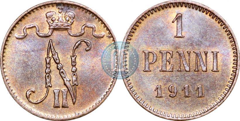 Фото 1 пенни 1911 года  