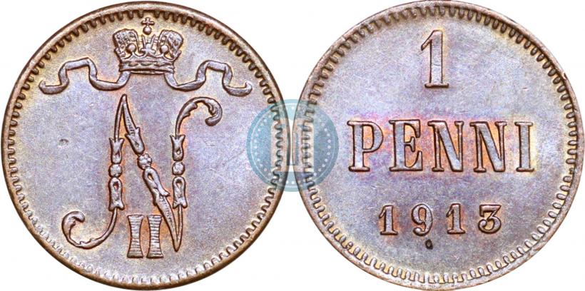 Фото 1 пенни 1913 года  