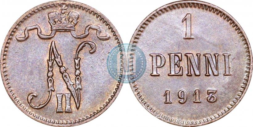 Фото 1 пенни 1913 года  