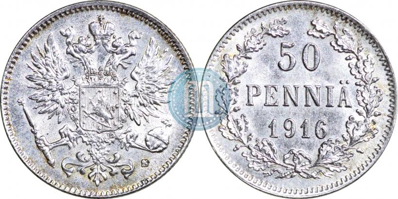 Фото 50 пенни 1916 года S 