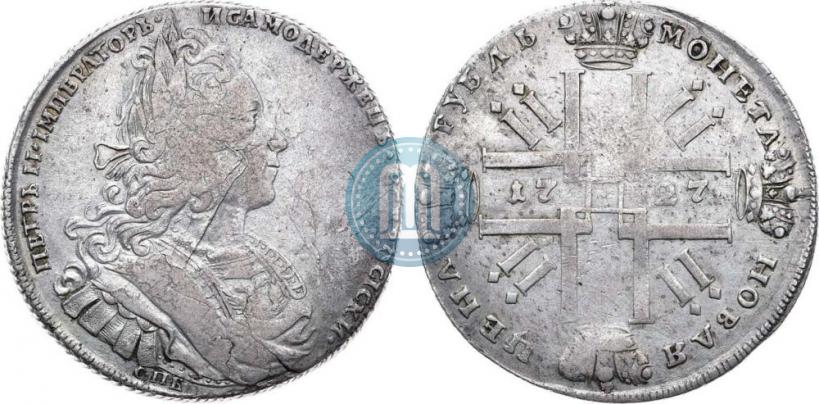 Фото 1 рубль 1727 года СПБ "Петербургский тип"