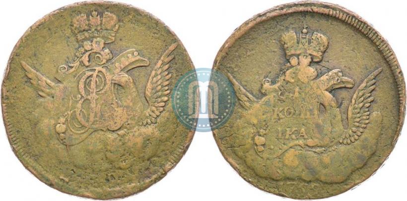 Picture 1 kopeck 1755 year  