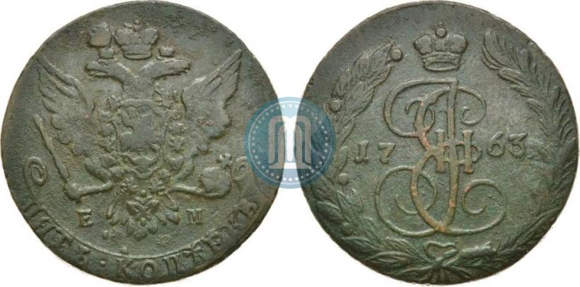 Picture 5 kopecks 1763 year ЕМ 