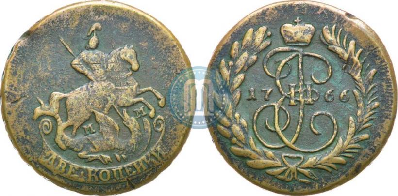 Picture 2 kopecks 1766 year ММ 
