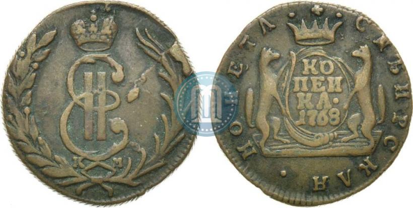 Picture 1 kopeck 1768 year КМ 