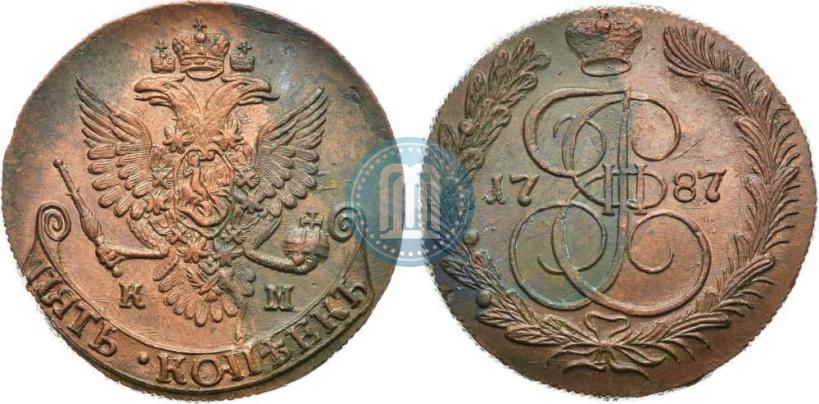 Фото 5 копеек 1787 года КМ 
