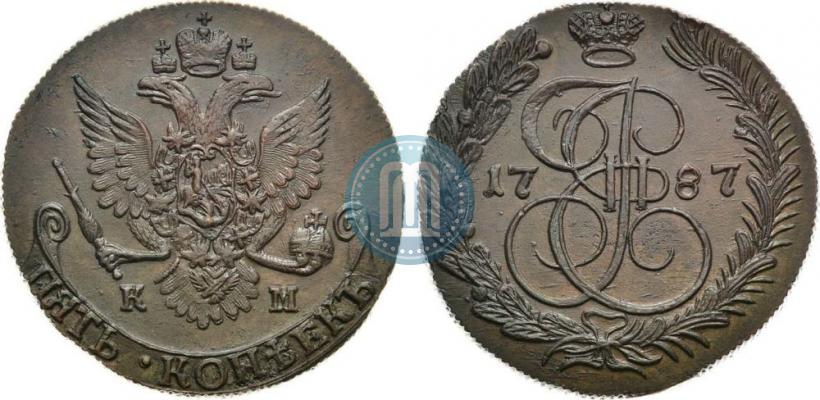 Фото 5 копеек 1787 года КМ 
