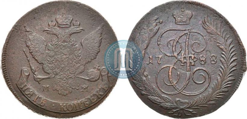 Фото 5 копеек 1788 года ММ 