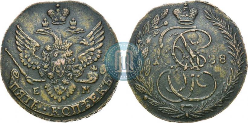Picture 5 kopecks 1788 year ЕМ 