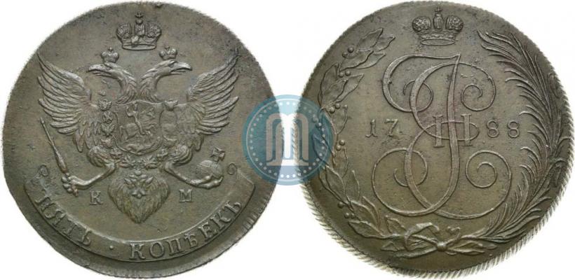 Picture 5 kopecks 1788 year КМ 