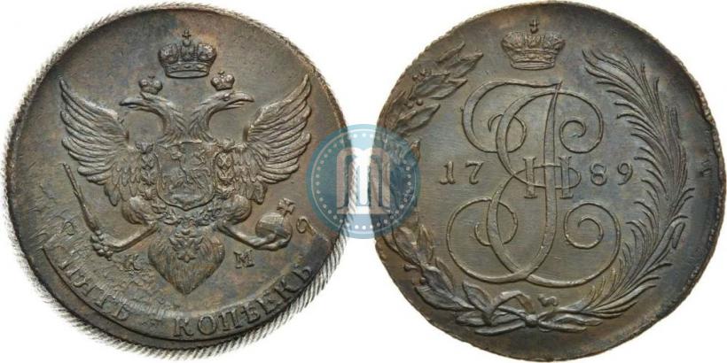 Фото 5 копеек 1789 года КМ 