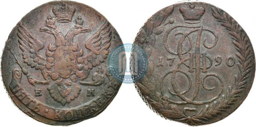 Фото 5 копеек 1790 года ЕМ 