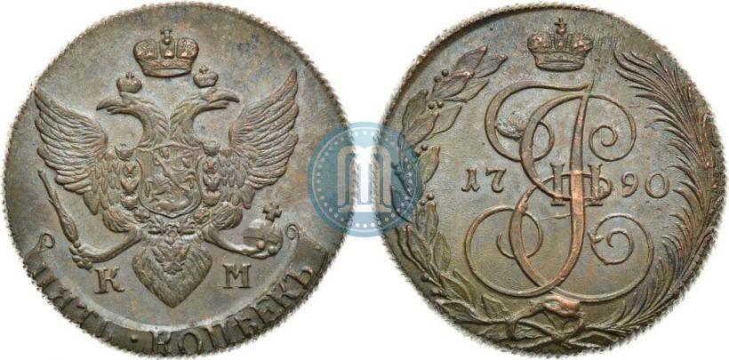 Фото 5 копеек 1790 года КМ 