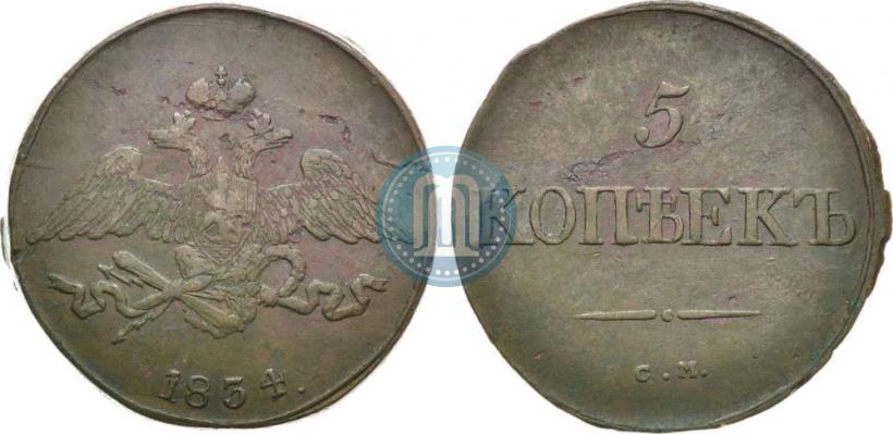 Picture 5 kopecks 1834 year СМ 