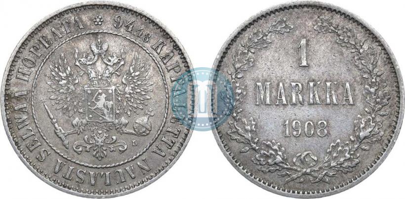 Picture 1 markka 1908 year L 