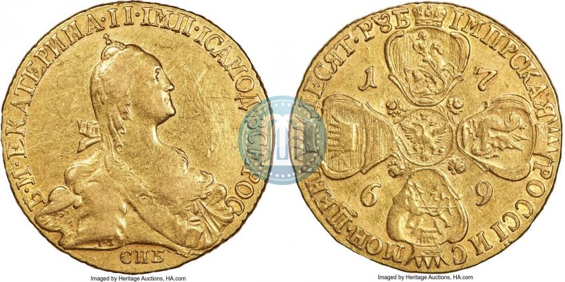 Picture 10 roubles 1769 year СПБ 