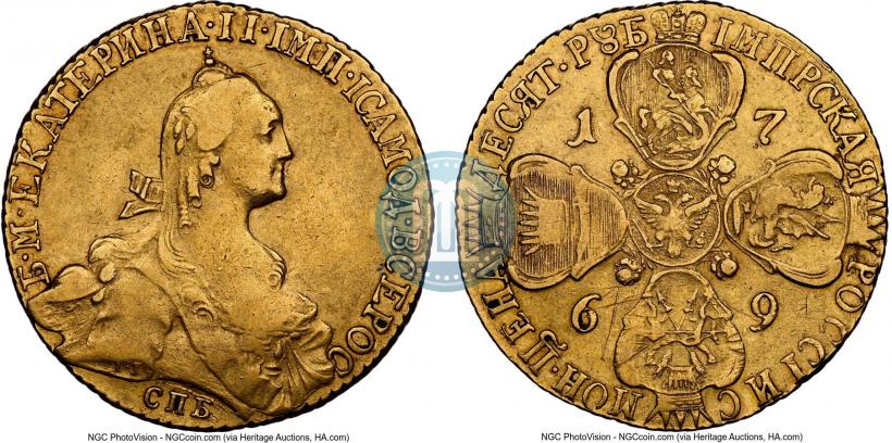 Picture 10 roubles 1769 year СПБ 