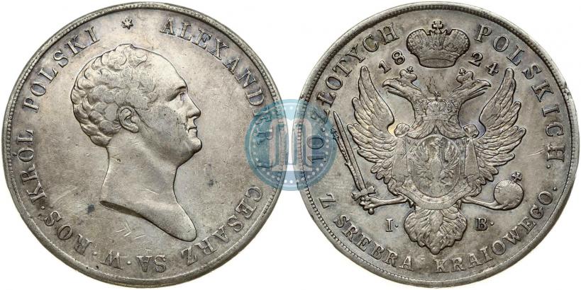 Picture 10 złotych 1824 year IB 