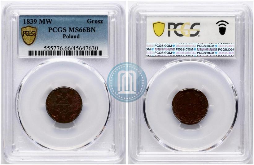 Фото 1 грош 1839 года MW 