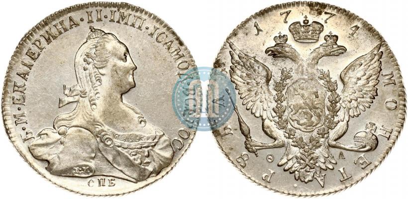 Фото 1 рубль 1774 года СПБ-ФЛ 