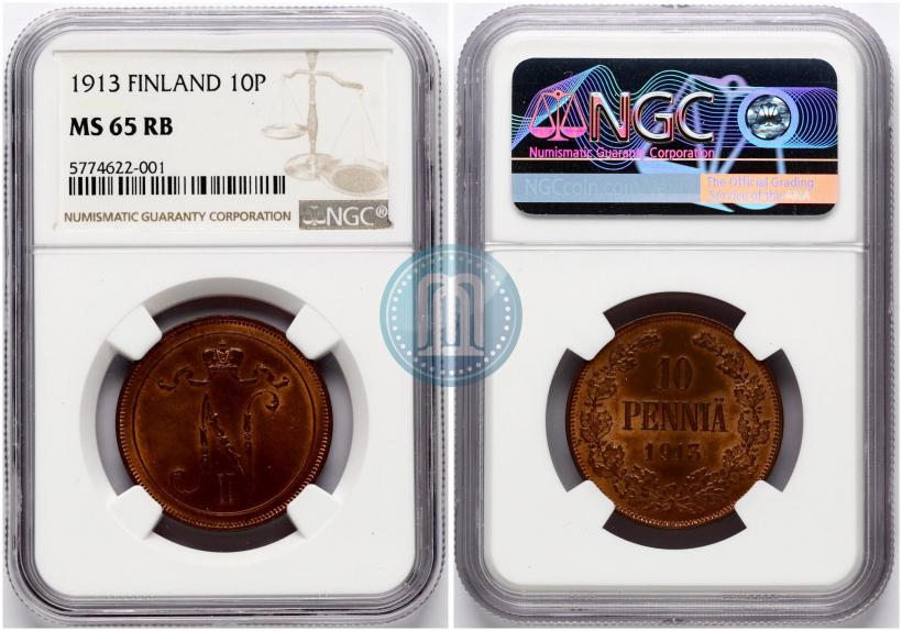Picture 10 pennia 1913 year  