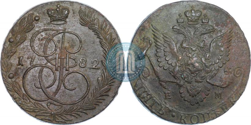 Picture 5 kopecks 1782 year ЕМ 
