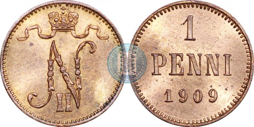 Picture 1 penni 1909 year  