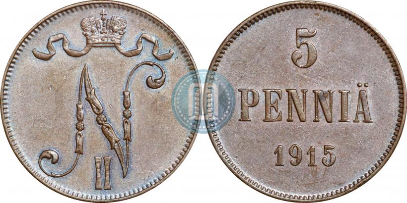 Picture 5 pennia 1915 year  