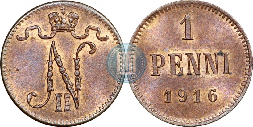Фото 1 пенни 1916 года  