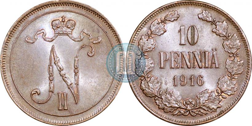 Фото 10 пенни 1916 года  