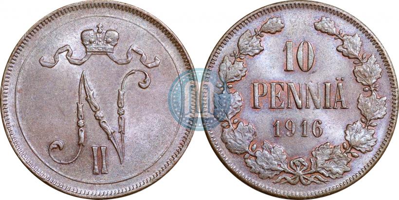 Picture 10 pennia 1916 year  