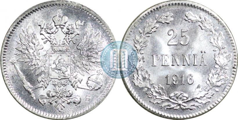 Фото 25 пенни 1916 года S 