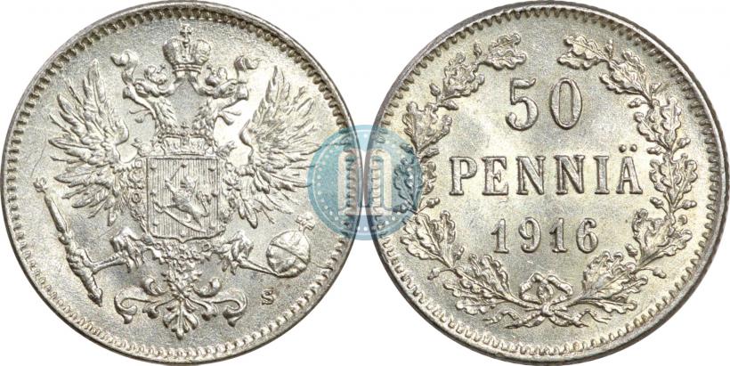 Фото 50 пенни 1916 года S 