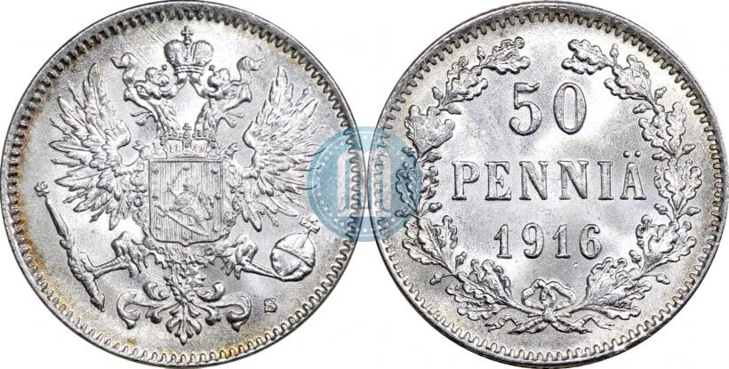 Фото 50 пенни 1916 года S 