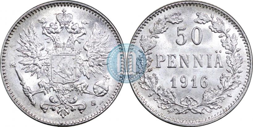 Фото 50 пенни 1916 года S 
