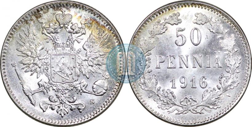 Фото 50 пенни 1916 года S 
