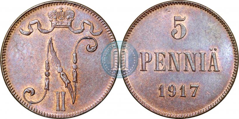 Фото 5 пенни 1917 года  