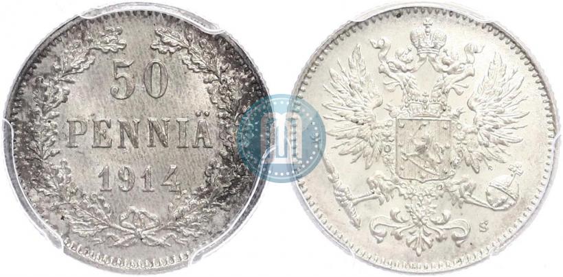 Фото 50 пенни 1914 года S 