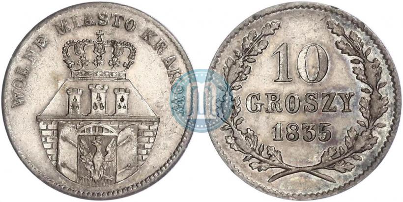 Picture 10 groszy 1835 year  "Free city of Kraków"