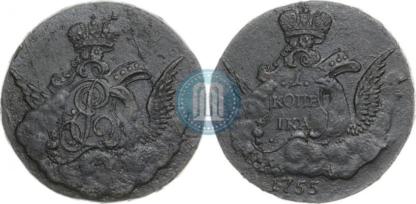 Фото 1 копейка 1755 года  
