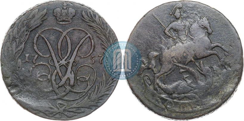 Picture 1 kopeck 1757 year  