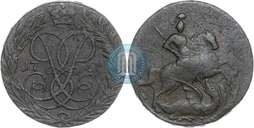 Picture 2 kopecks 1757 year  "Nominal under St. George"