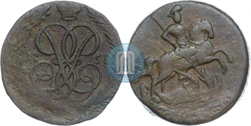 Picture 1 kopeck 1758 year  