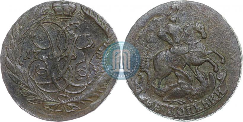 Фото 2 копейки 1758 года  "Номинал под Св. Георгием"