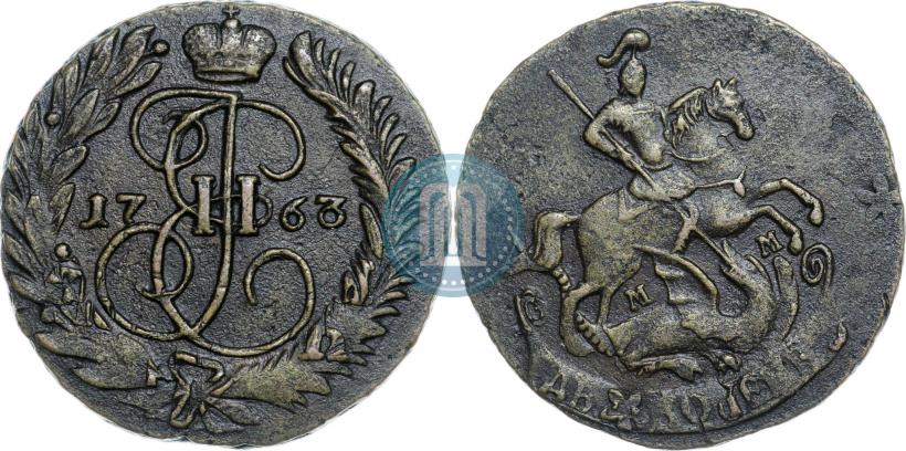 Фото 2 копейки 1763 года ММ 