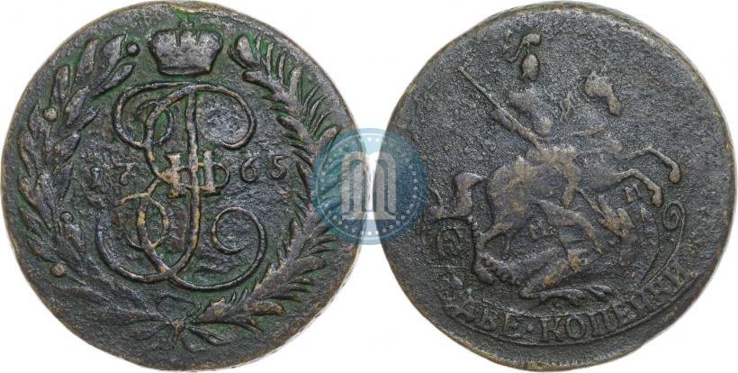 Фото 2 копейки 1765 года ММ 