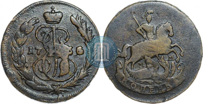 Picture 1 kopeck 1766 year ММ 